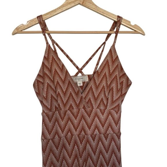 No Comment Women's Chevron Strappy Back Jumpsuit Multicolor Size Small - Picture 4 of 7